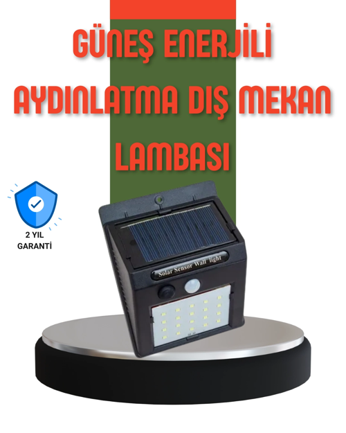 Hareket Sensörlü Güneş Enerjili Dış Mekan Led Lamba 100/144 Led