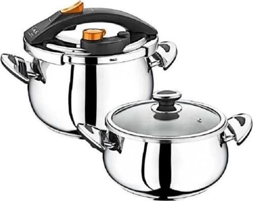 5120 Küre Matik 5+7 Litre Düdüklü Tencere Seti Siyah