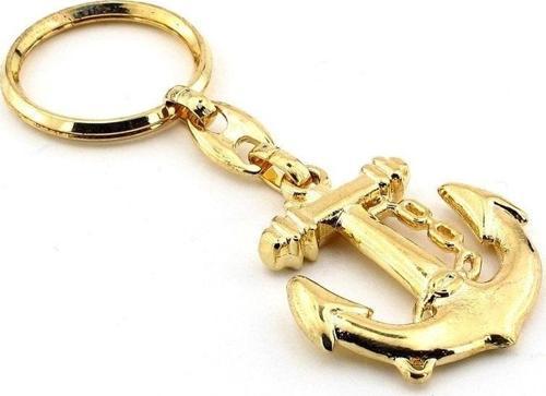 Unisex Altin Rengi Çapa Denizci Metal Anahtarlik Kc558
