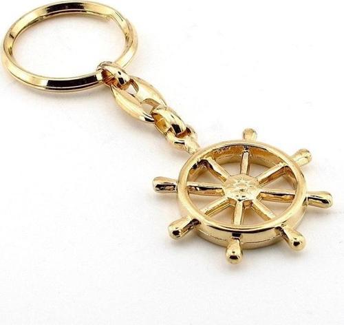 Unisex Altin Rengi Gemici Dümen Metal Anahtarlik Kc559
