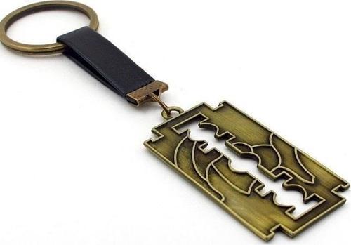 Unisex Jilet Şekilli Razor Antik Bronz Renk Metal Anahtarlik Kc668