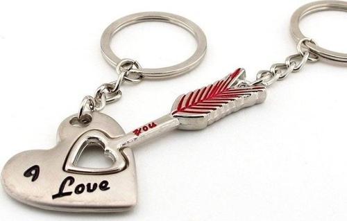 Unisex Kalp Ok Aşk Sevgili Ikili Metal Anahtarlik Set Kc734