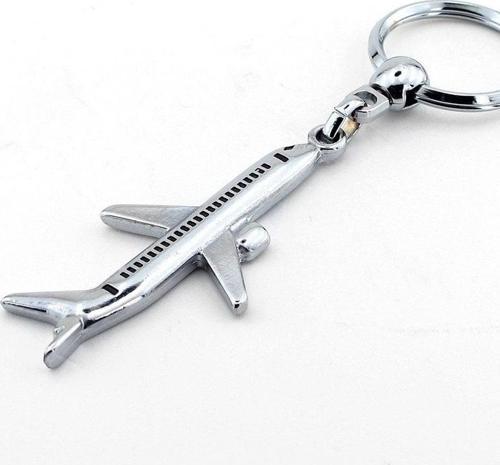 Unisex Kaptan Yolcu Uçak Parlak Metal Anahtarlik Kc561