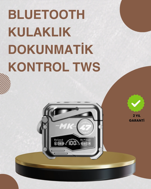 Bluetooth 5.0 Kulak İçi Kablosuz Kulaklık – Dokunmatik Kontrol, Düşük Gecikme
