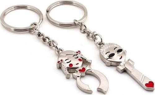 Unisex Kiz Çocuk Ikili Metal Anahtarlik Kc591