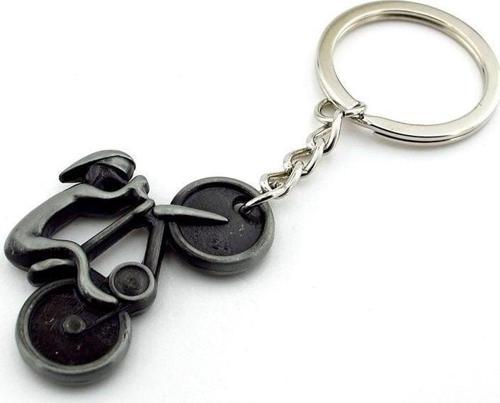 Yarış Bisikleti Bisikletçi Spor Antrasit Metal Anahtarlık KC087