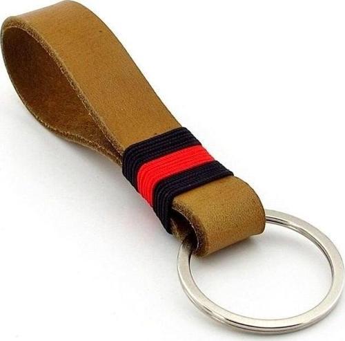 Gerçek Deri Kırmızı Siyah Ipli Taba Kahve Anahtarlık Kc995