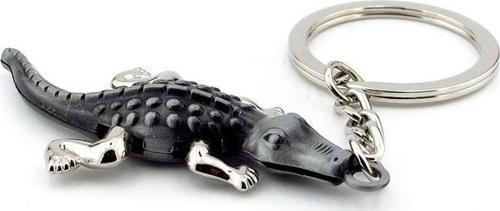 Gri Timsah Crocodile Oynar Bacaklı Tasarım Metal Anahtarlık Kc016