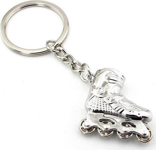 Gümüş Renk Paten Roller Skate Döner Teker Metal Anahtarlık Kc003