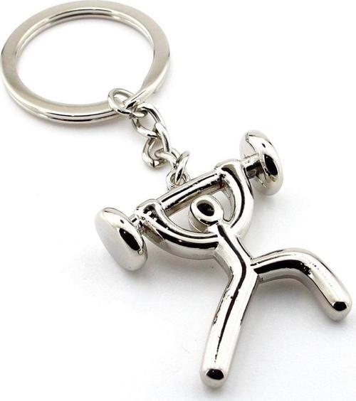 Halterci Ağırlık Kaldıran Sporcu Metal Anahtarlık KC077