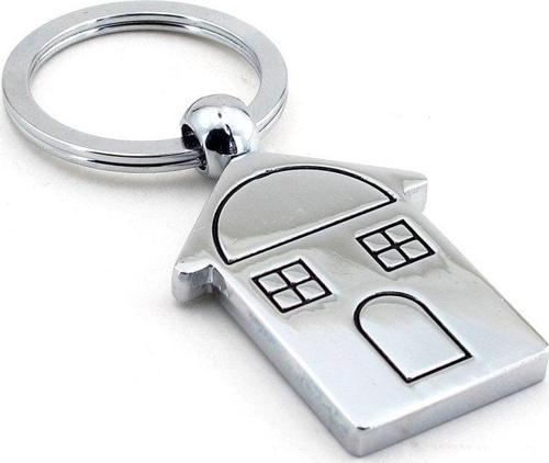 Home Ev Şeklinde Parlak Metal Anahtarlık Kc589