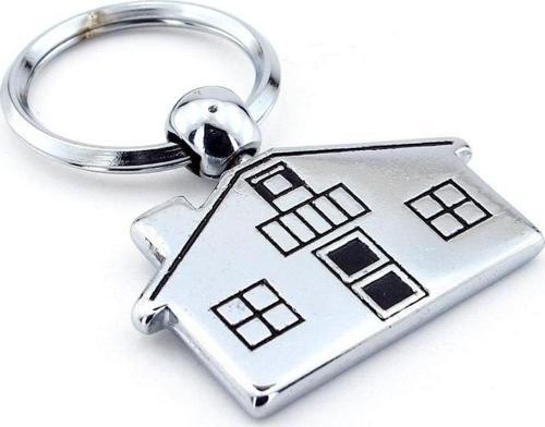 Home Ev Villa Şeklinde Parlak Metal Anahtarlık Kc010