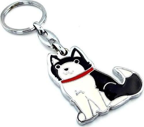 Husky Köpek Kırmızı Tasma Metal Anahtarlık Kc982
