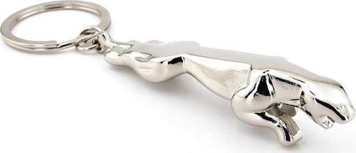 Jaguar Leopar Şeklinde Parlak Metal Anahtarlık Kc027