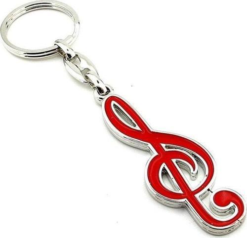 Kırmızı Renkli Sol Anahtarı Müzik Metal Anahtarlık Kc975