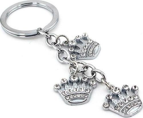 Kraliçe Tacı Taşlı Sallantılı Metal Anahtarlık Kc867