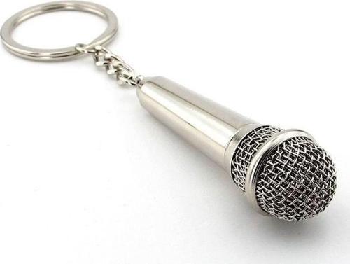 Mikrofon Şeklinde Rapçi Şarkıcı Rock Metal Anahtarlık Kc004