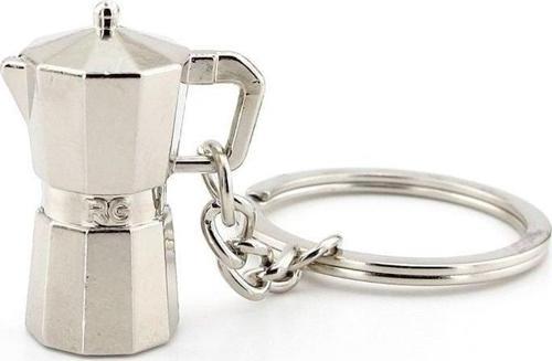 Moca Pot Şeklinde Kahve Sever Parlak Metal Anahtarlık KC098