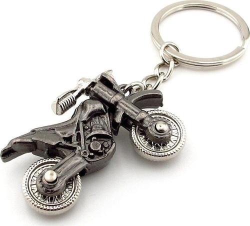 Motocross Yarış Motosikleti Gri Renkli Metal Anahtarlık KC029