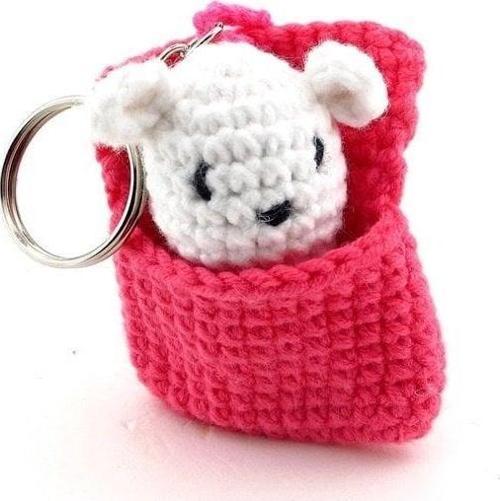 Organik Ipli El Yapımı Örgü Minik Koala Anahtarlık Kc822