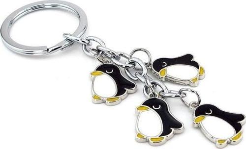 Penguenler Sallantılı Metal Anahtarlık Kc866