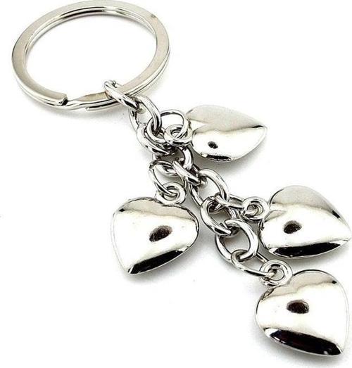 Sallantılı Parlak Kalpler Aşk Sevgili Metal Anahtarlık Kc957