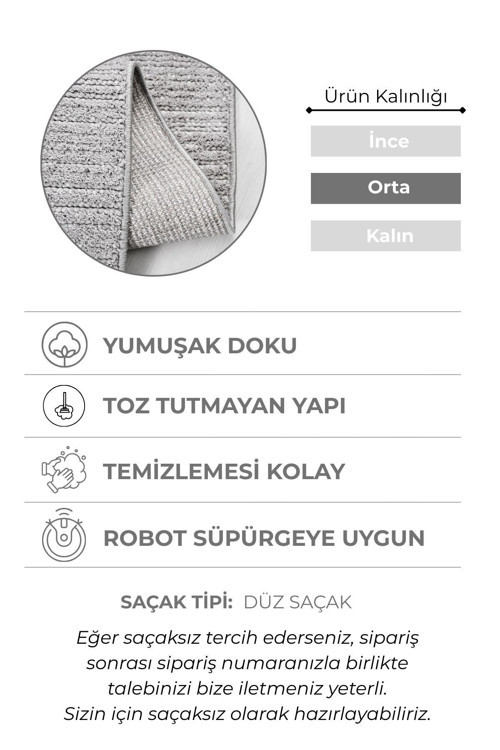 Magnus Salon Halısı | Özel Ölçü Seçeneği, Toz Tutmaz, Kolay Temizlik, Robot Süpürgeye Uyumlu