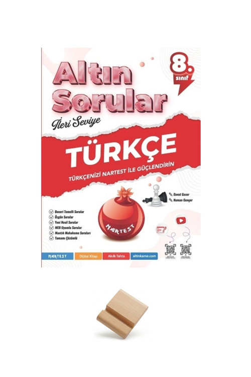 Nartest LGS 8. Sınıf Altın Sorular Türkçe Soru Bankası + Telefon Standı