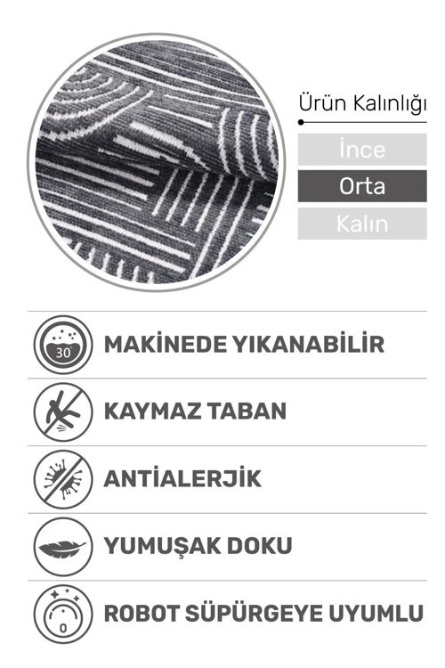 Revna Yolluk Halı | Yıkanabilir, Kaymaz Taban, Modern Koridor Ve Antre Kilimi