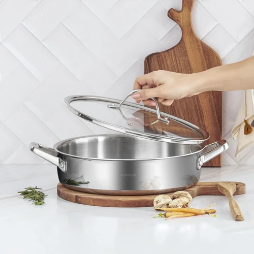 Powersteel 3Ply 316+ İndüksiyon Tabanlı Petekli Çelik Karnıyarık Tencere 24 Cm