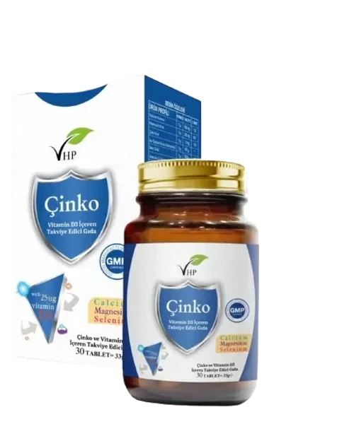 Çinko ve Vitamin D3 İçeren Takviye Edici Gıda 30 Tablet