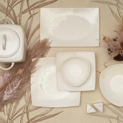 Square Bone Seha 60 Parça 12 Kişilik Yemek Takımı