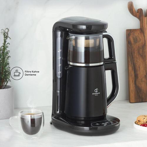 Çaysever Robotea 3 in 1 Konuşan Çay Makinesi Su Isıtıcı ve Filtre Kahve Demleme