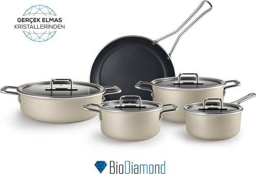 Mastermaid BioDiamond 9 Parça Tencere Seti Krem