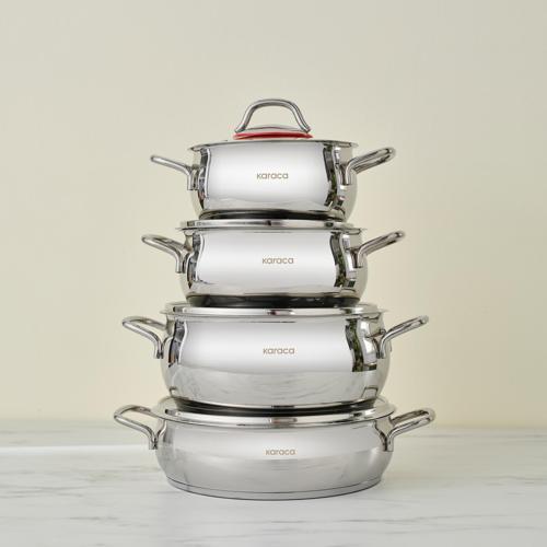 Emirgan İndüksiyon Tabanlı 8 Parça Çelik Tencere Seti