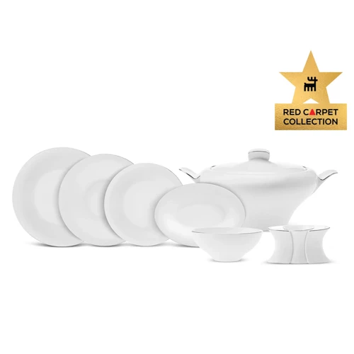 Red Carpet Collection Fine Pearl Extra Argento 62 Parça 12 Kişilik Yemek Takımı Platin