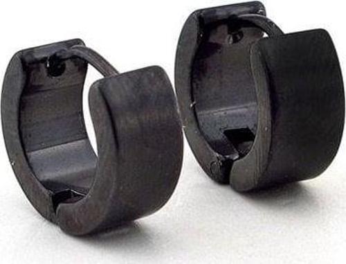 6mm KALINLIK SİYAH HALKA ÇELİK ERKEK KÜPE E385