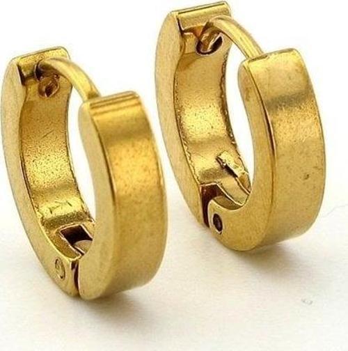 ALTIN RENGİ DORE SARI ÇELİK ERKEK UNİSEX HALKA KÜPE E738