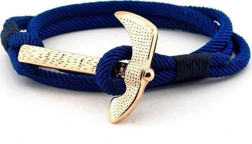 ALTIN RENKLİ SAVAŞ BALTASI LACİVERT İPLİ ERKEK BİLEKLİK BT482