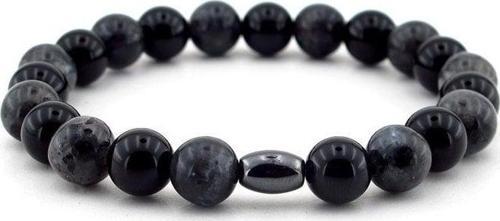 GRİ LABRADORİT SİYAH ONiX ONİKS ERKEK BİLEKLİK B428