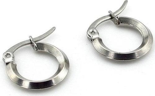 GÜMÜŞ RENKLİ ÇELİK UNİSEX ERKEK KADIN HALKA KÜPE E959