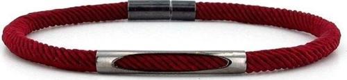 BORDO ÖRGÜ İPLİ ANTRASİT METAL MIKNATISLI ERKEK BİLEKLİK M028H