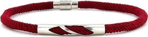 BORDO ÖRGÜ İPLİ METAL ÇENTİK MIKNATISLI ERKEK BİLEKLİK M027J