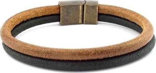 HAKİ YEŞİL TABA ORJİNAL DERİ METAL MIKNATIS BİLEKLİK M016B