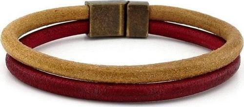 BORDO TABA ORJİNAL DERİ METAL MIKNATIS BİLEKLİK M016E