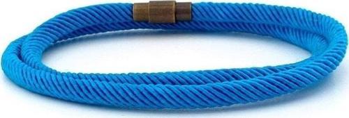 İKİ SIRA SARMA METAL MIKNATIS MAVİ ÖRGÜ İP ERKEK BİLEKLİK M007D