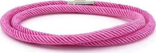 İKİ SIRA SARMA PEMBE ÖRGÜ İP ERKEK BİLEKLİK M007W