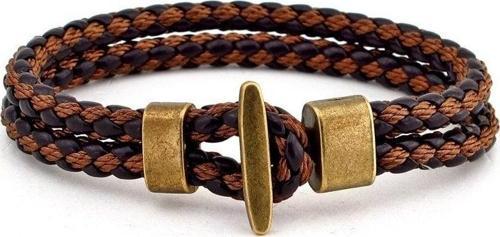 ÇİFT RENK ÖRGÜ TASARIM DERİ ERKEK BİLEKLİK BT081