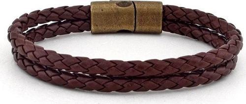 ÇİFT SIRA KAHVE MIKNATISLI ERKEK BİLEKLİK BT238