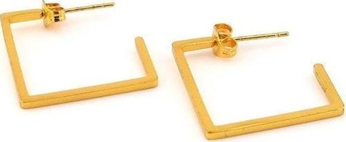 DÖRTGEN KARE ŞEKİLLİ ALTIN RENGİ SARI ÇELİK UNİSEX KÜPE E790